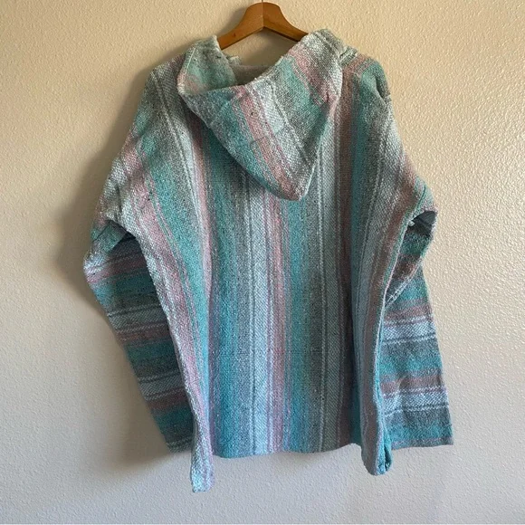 Mexican Woven multicolor sweater Gray Pink White